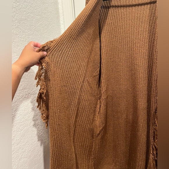 SHEIN Fringe Trim Drop Shoulder Belted Cardigan Size M - Picture 4 of 8